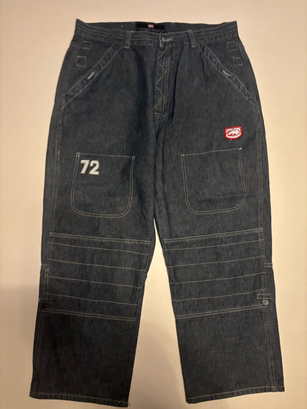 Ecko unlimited embroidered patch work Y2K jeans (Jonny blaze button)